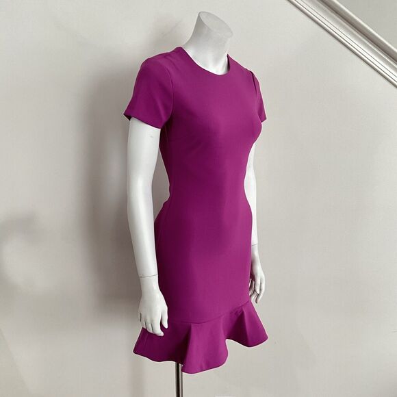 Likely Dress Magenta Beckett Fluted Ruffle Short Sleeve Alluring stretch 2 - Picture 7 of 7
